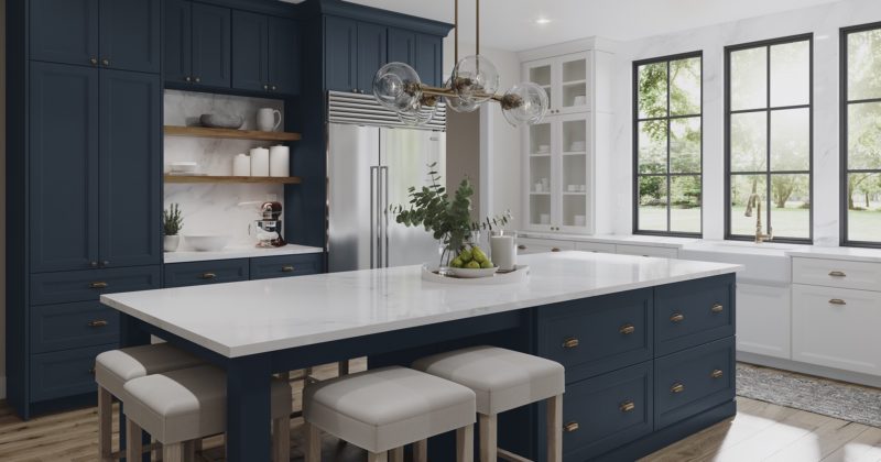 Modern Blue Shaker Cabinets in Maryland